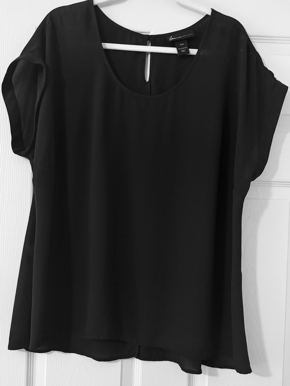 Lane Bryant Black Scoop Neck Short Sleeve Top